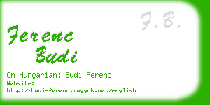 ferenc budi business card